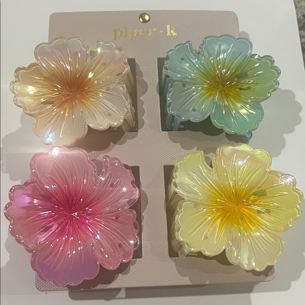 Piper K Viral TikTok Hawaiian floral Hair Claw Clips Summer Vibes